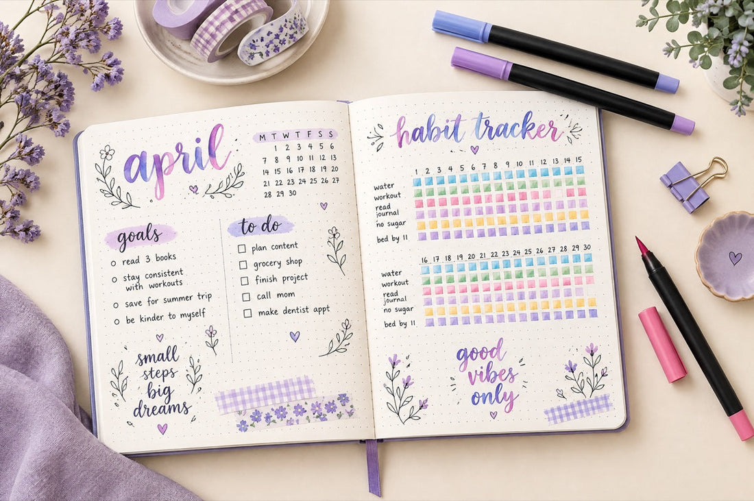 Blended colors in a journal