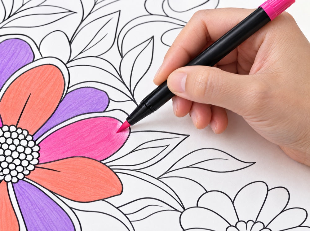 Coloring with the brush tip