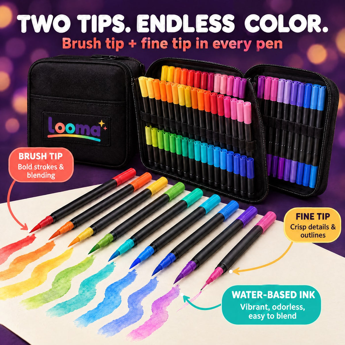 Looma dual tip acrylic markers