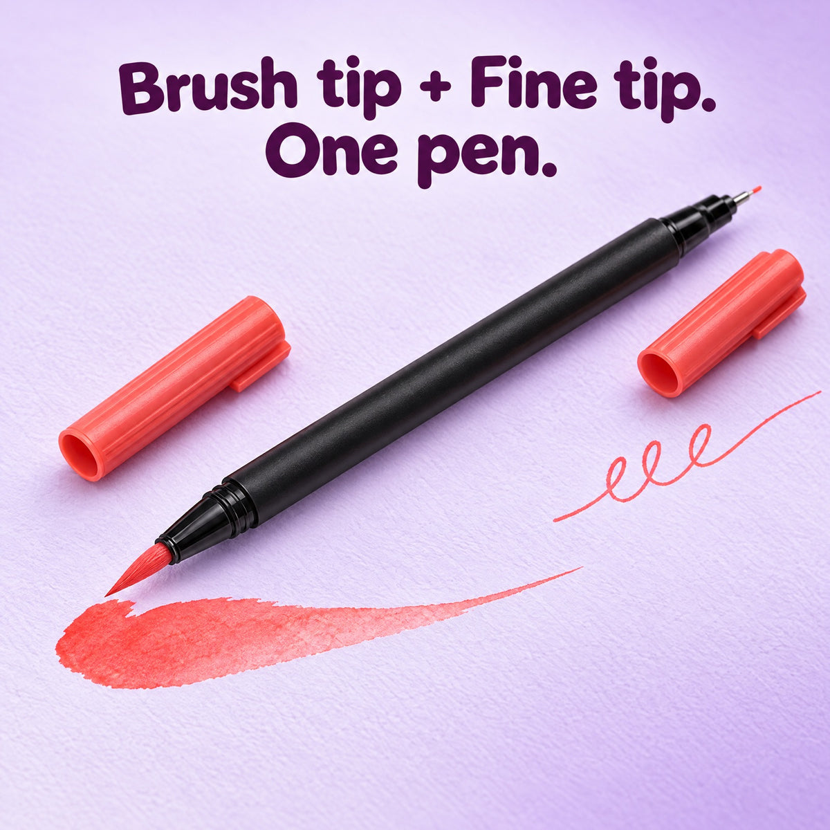 Brush tip + fine tip on one acrylic marker