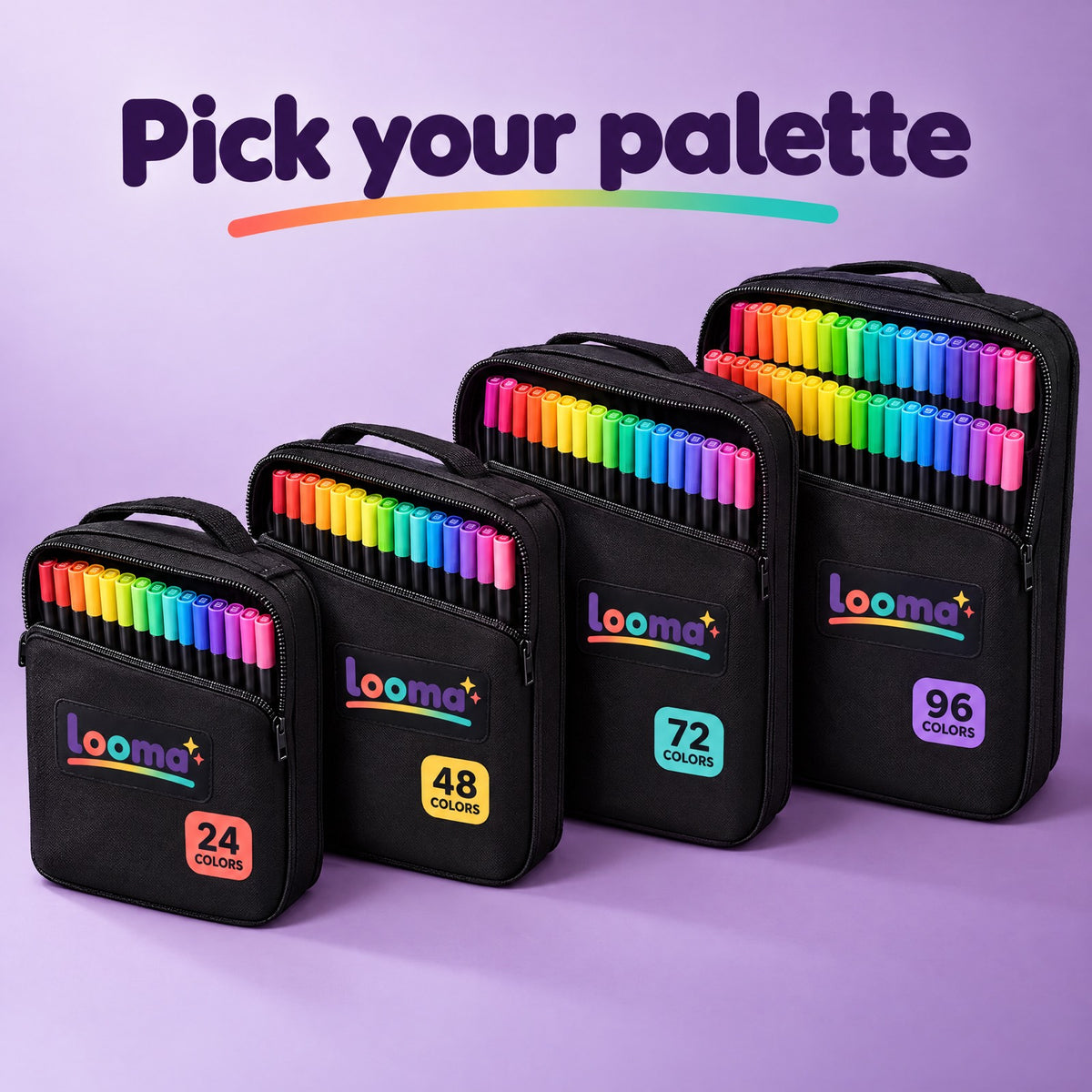 Looma sets: 24, 48, 72 and 96 colors